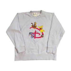 Vintage Disney Purple Winnie the Pooh & Friends Childrens Crewneck Sweatshirt